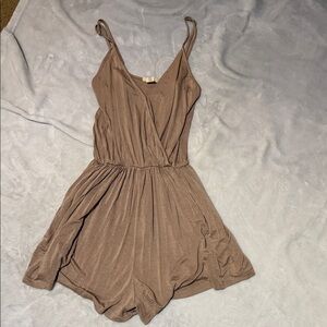 Timing Tan Sleeveless Romper